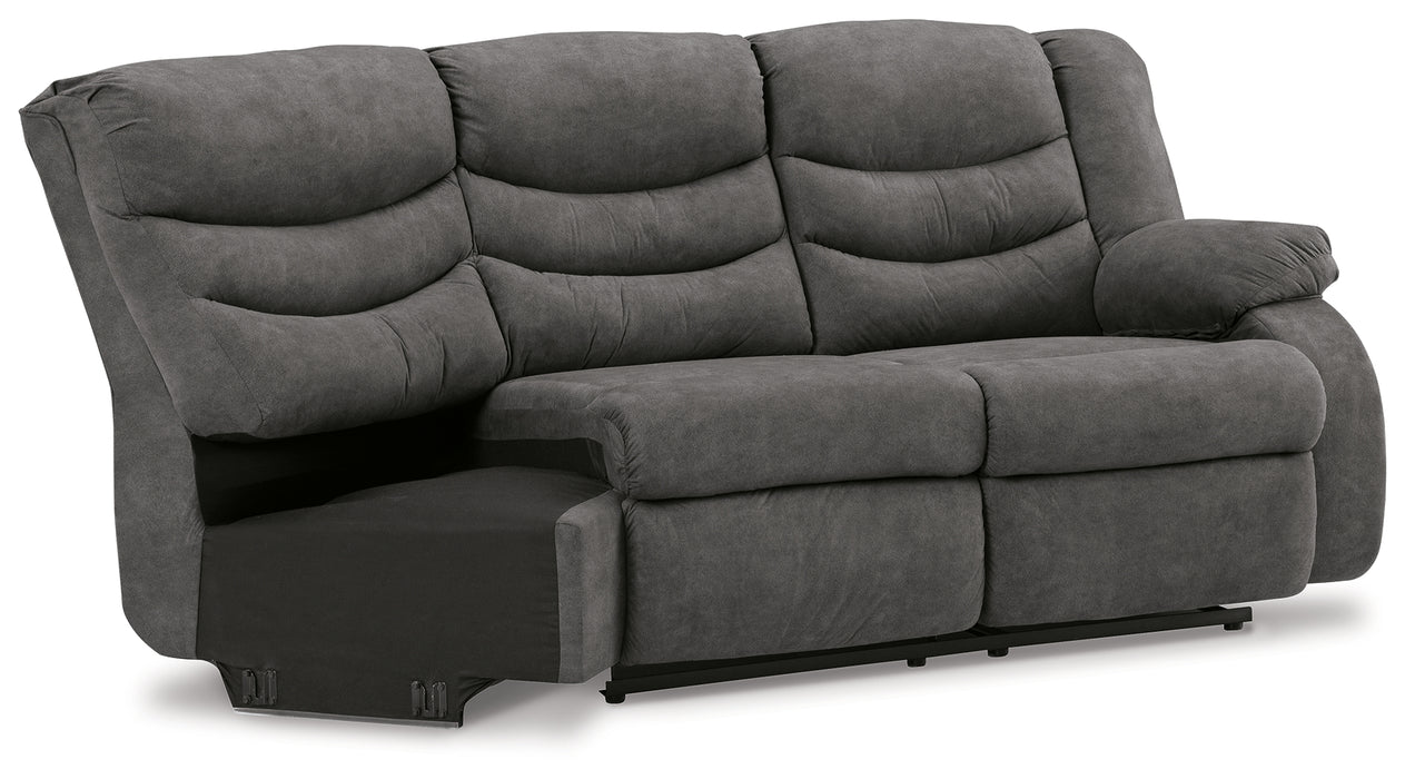 Partymate Right-Arm Facing Reclining Loveseat with Half Wedge - 3690350
