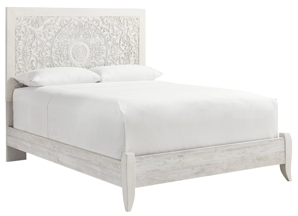 Paxberry Whitewash Queen Panel Bed - Gate Furniture