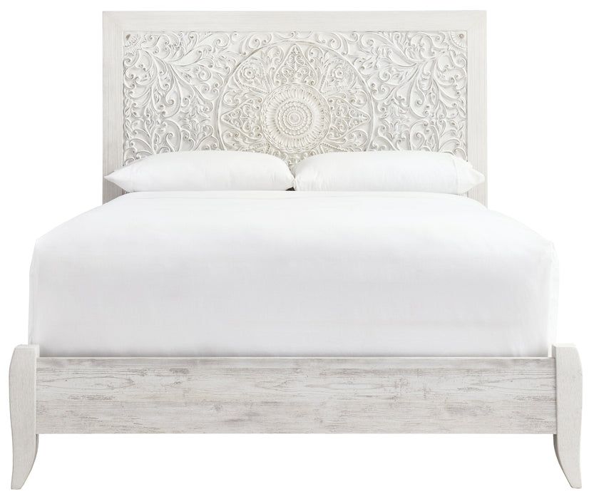 Paxberry Whitewash Queen Panel Bed - Gate Furniture