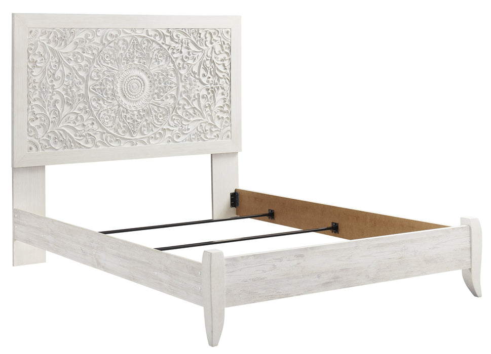 Paxberry Whitewash Queen Panel Bed - Gate Furniture