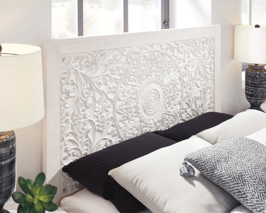 Paxberry Whitewash Queen Panel Bed - Gate Furniture