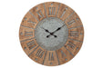 Payson Antique Gray/Natural Wall Clock - A8010076 - Gate Furniture