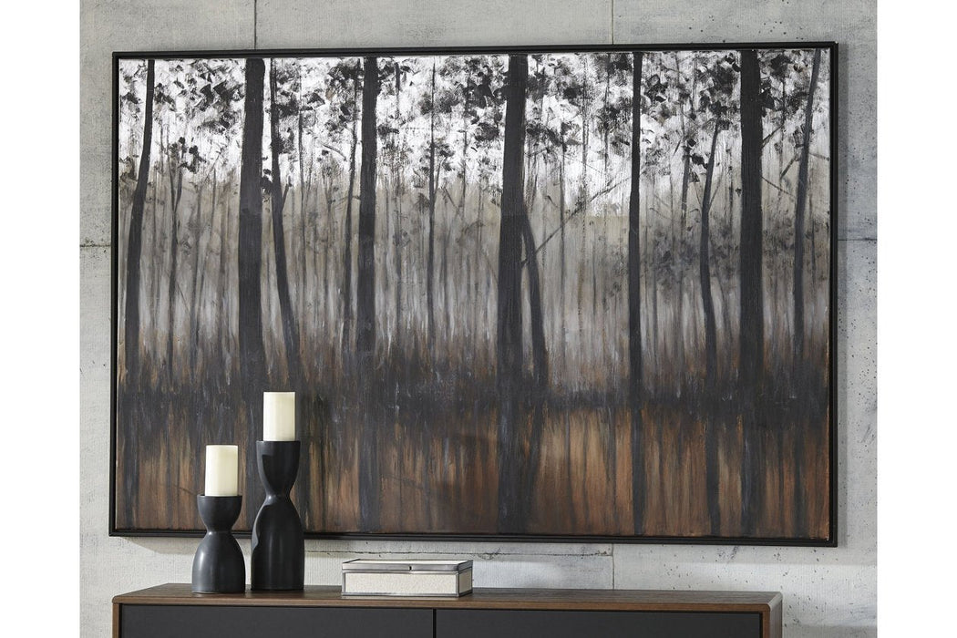 Philyra Black/Orange/Silver Wall Art - A8000253 - Gate Furniture