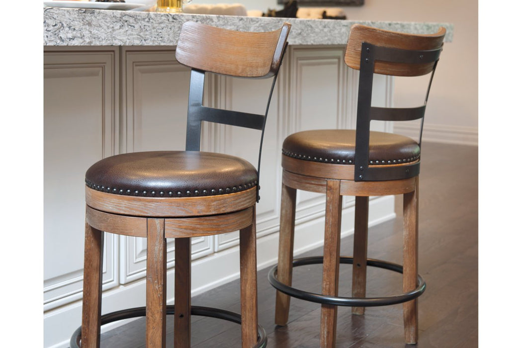 Pinnadel Light Brown Counter Height Bar Stool - D542-124 - Gate Furniture