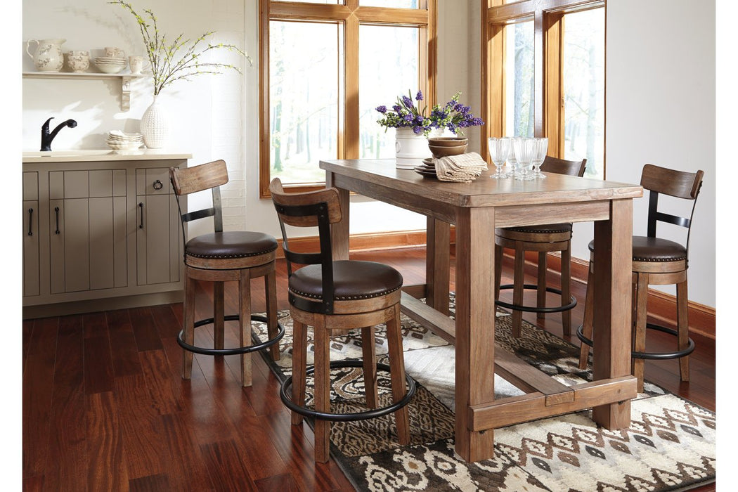 Pinnadel Light Brown Counter Height Bar Stool - D542-124 - Gate Furniture