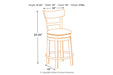 Pinnadel Light Brown Counter Height Bar Stool - D542-124 - Gate Furniture