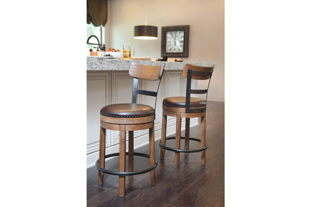 Pinnadel Light Brown Counter Height Bar Stool - D542-124 - Gate Furniture