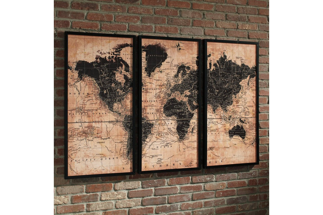 Pollyanna Tan/Black Wall Art (Set of 3) - A8000074 - Gate Furniture