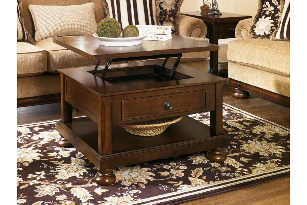 Porter Rustic Brown Coffee Table with Lift Top - T697-0 - Gate Furniture