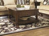 Porter Rustic Brown Coffee Table with Lift Top - T697-0 - Gate Furniture