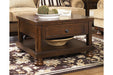 Porter Rustic Brown Coffee Table with Lift Top - T697-0 - Gate Furniture