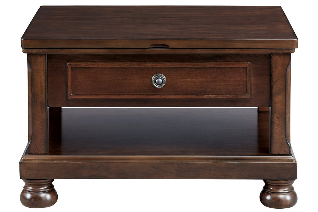 Porter Rustic Brown Coffee Table with Lift Top - T697-0 - Gate Furniture