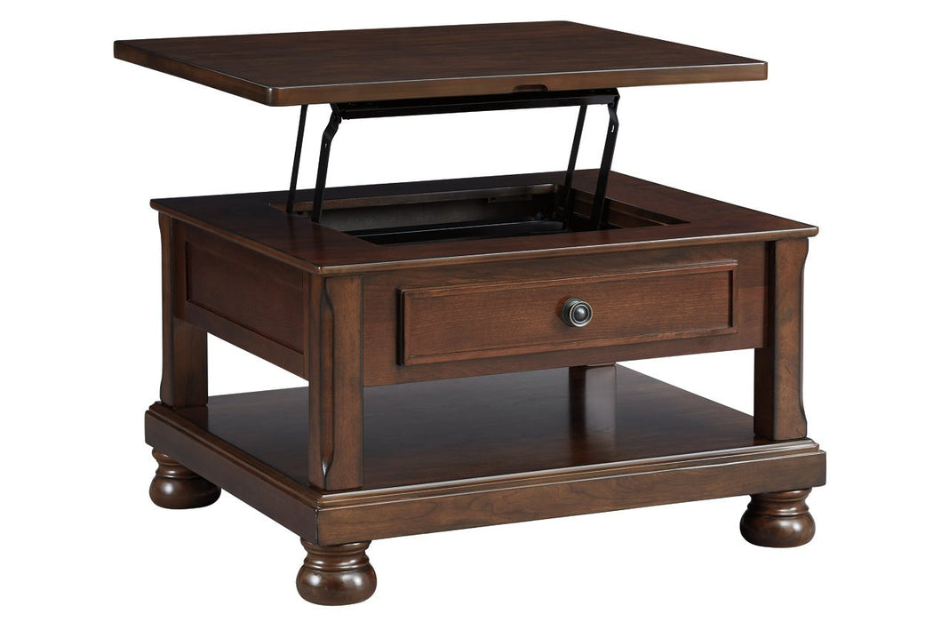 Porter Rustic Brown Coffee Table with Lift Top - T697-0 - Gate Furniture