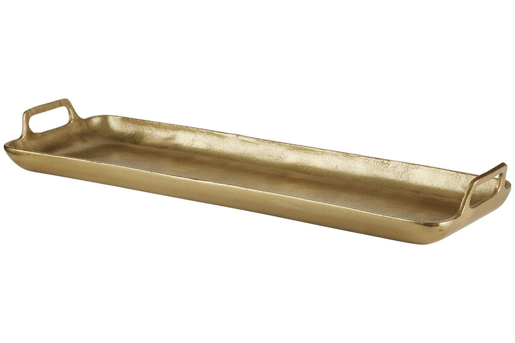 Posy Gold Finish Tray - A2000136 - Gate Furniture