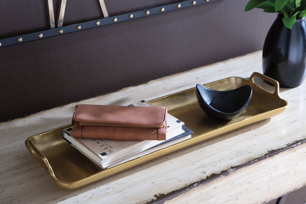 Posy Gold Finish Tray - A2000136 - Gate Furniture