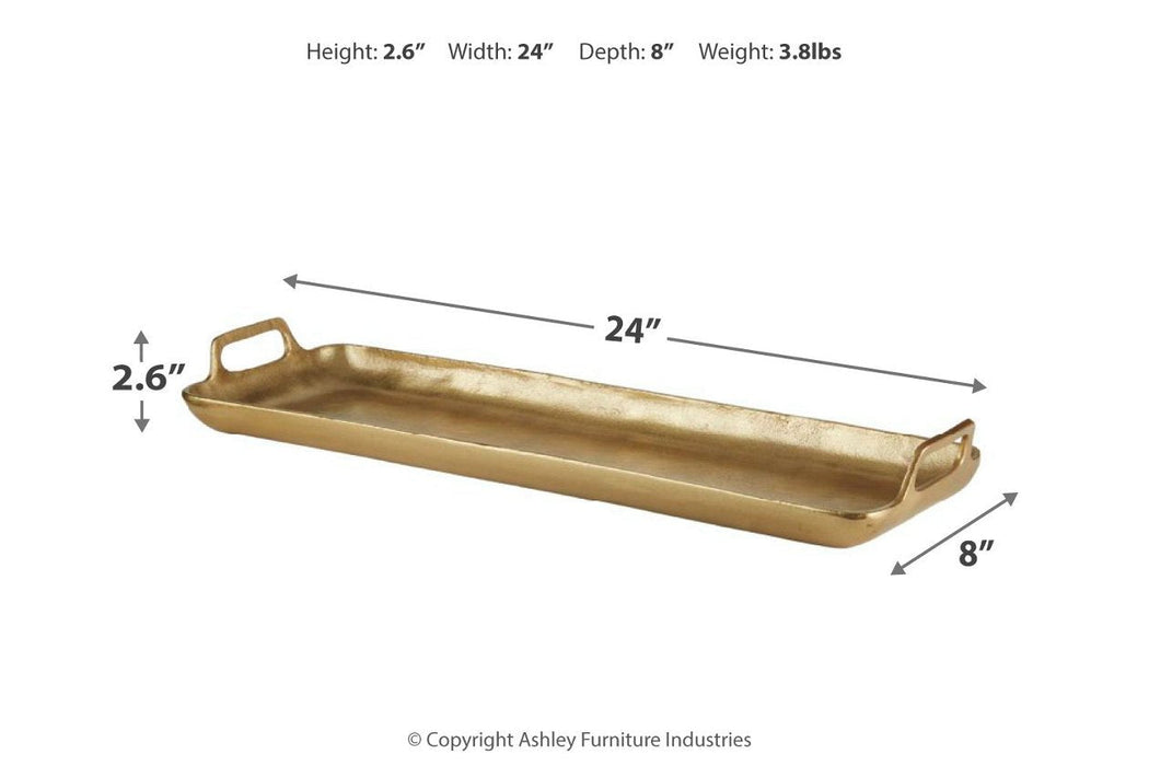 Posy Gold Finish Tray - A2000136 - Gate Furniture