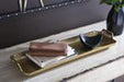 Posy Gold Finish Tray - A2000136 - Gate Furniture