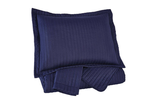 Raleda Navy 3-Piece King Coverlet Set - Q497003K - Gate Furniture