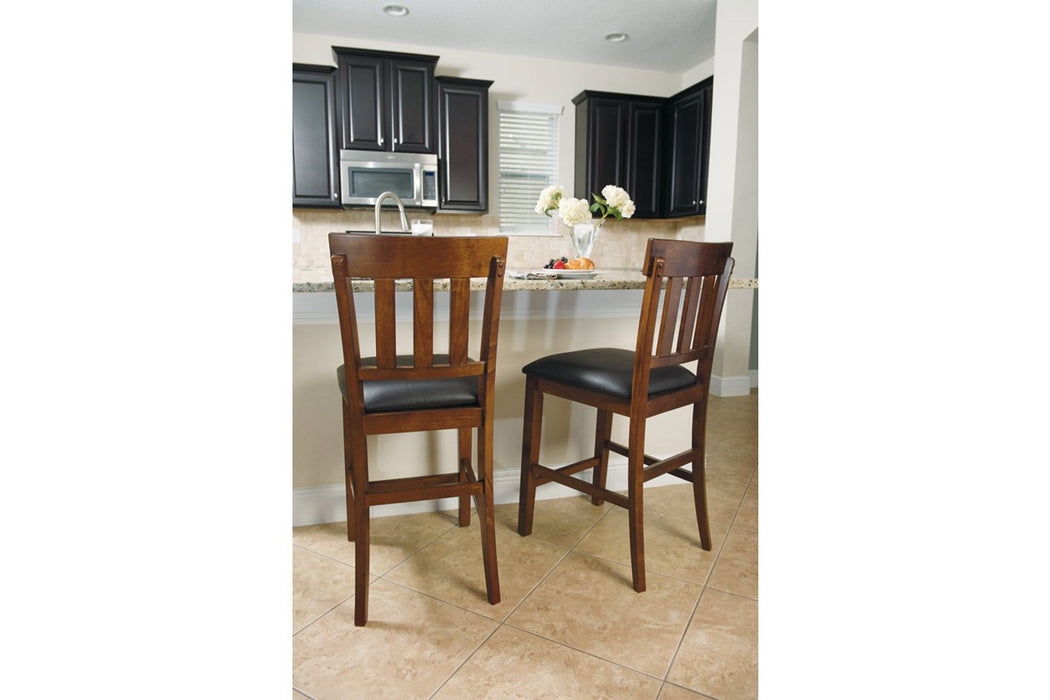 Ralene Medium Brown Counter Height Bar Stool (Set of 2) - D594-124 - Gate Furniture