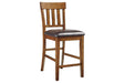 Ralene Medium Brown Counter Height Bar Stool (Set of 2) - D594-124 - Gate Furniture