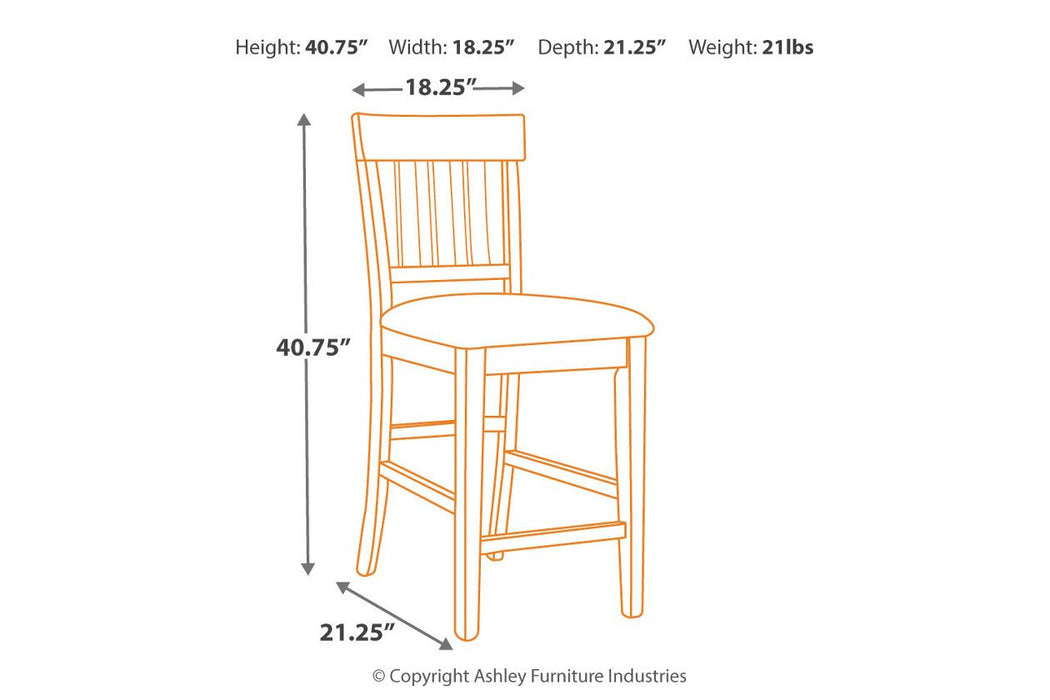 Ralene Medium Brown Counter Height Bar Stool (Set of 2) - D594-124 - Gate Furniture