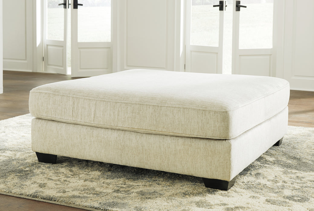 Rawcliffe Parchment Oversized Accent Ottoman - 1960408