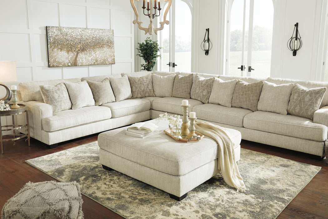 Rawcliffe Parchment Oversized Accent Ottoman - 1960408