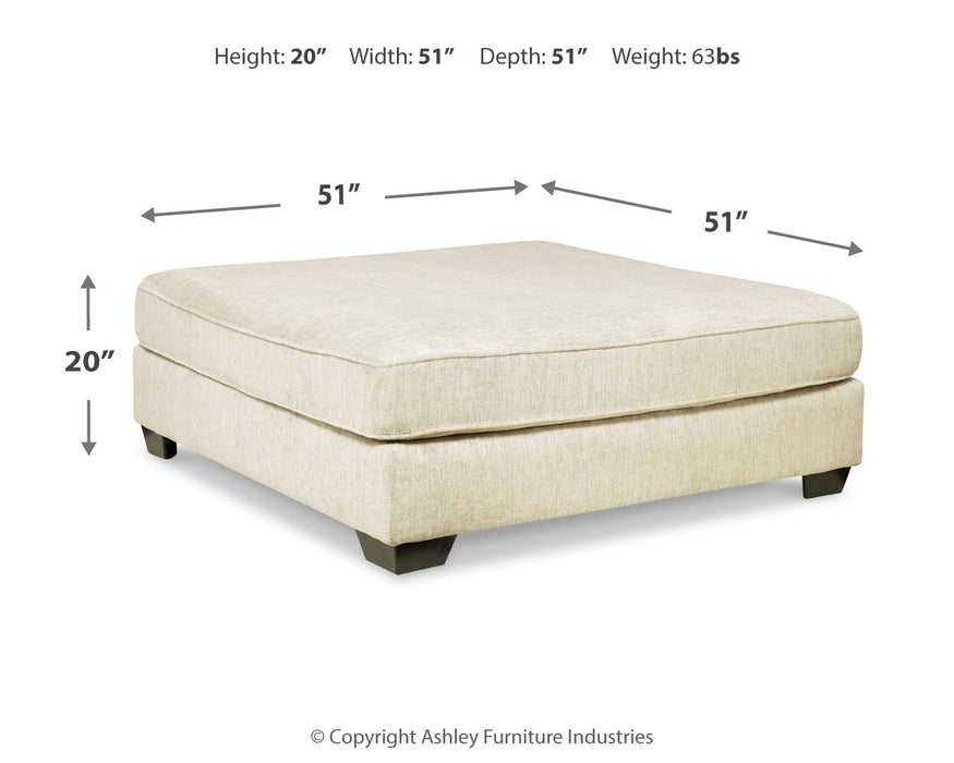 Rawcliffe Parchment Oversized Accent Ottoman - 1960408
