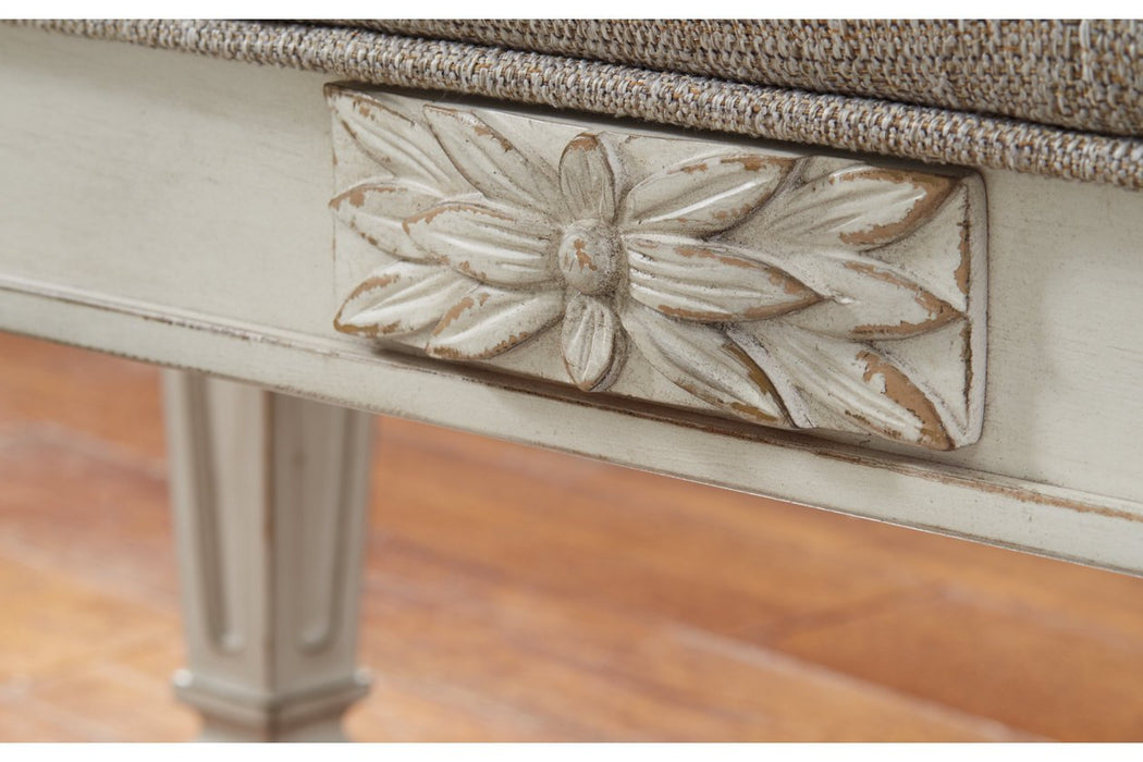Realyn Antique White Accent Bench - A3000157 - Gate Furniture