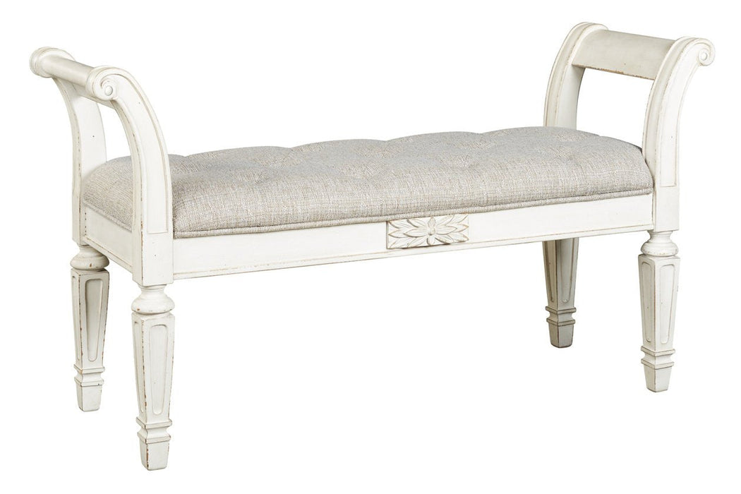 Realyn Antique White Accent Bench - A3000157 - Gate Furniture