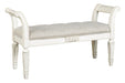 Realyn Antique White Accent Bench - A3000157 - Gate Furniture
