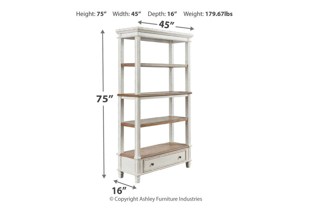 Realyn Brown/White 75" Bookcase - H743-70 - Gate Furniture