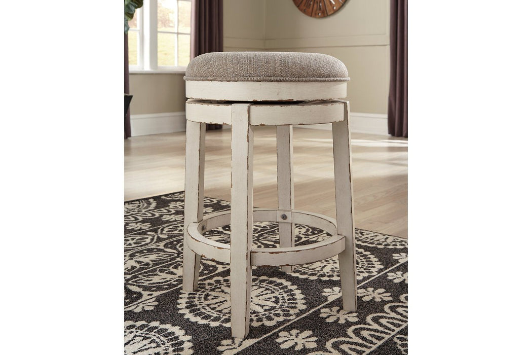 Realyn Chipped White Counter Height Bar Stool - D743-024 - Gate Furniture