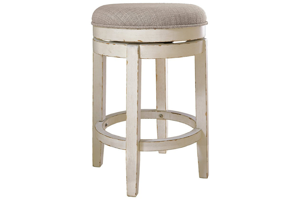 Realyn Chipped White Counter Height Bar Stool - D743-024 - Gate Furniture