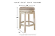 Realyn Chipped White Counter Height Bar Stool - D743-024 - Gate Furniture
