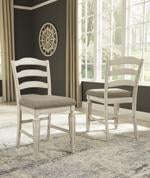Realyn Chipped White Counter Height Bar Stool (Set of 2) - D743-124 - Gate Furniture