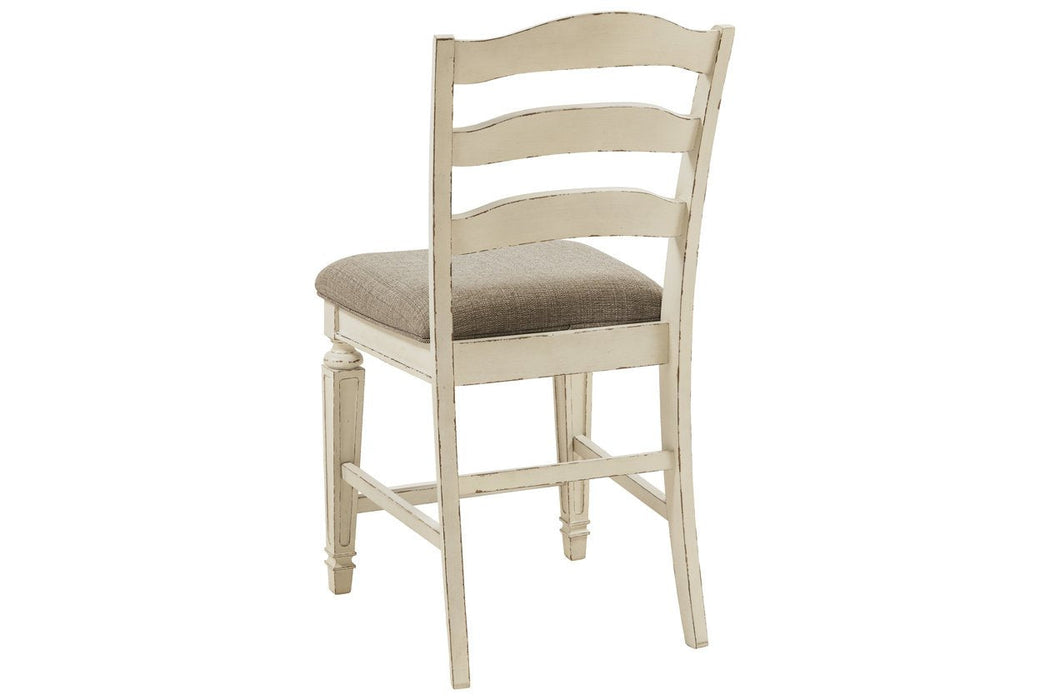 Realyn Chipped White Counter Height Bar Stool (Set of 2) - D743-124 - Gate Furniture
