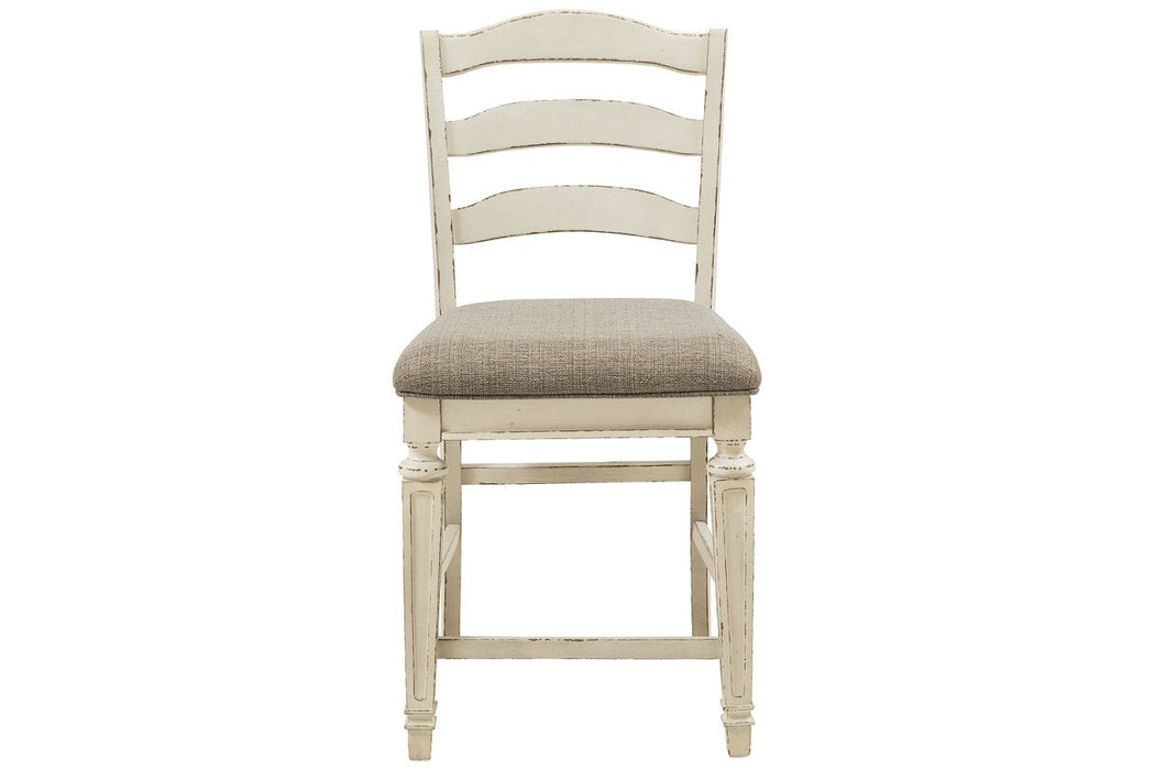 Realyn Chipped White Counter Height Bar Stool (Set of 2) - D743-124 - Gate Furniture
