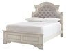 Realyn Chipped White Full Upholstered Bed - Gate Furniture