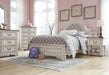 Realyn Chipped White Full Upholstered Bed - Gate Furniture