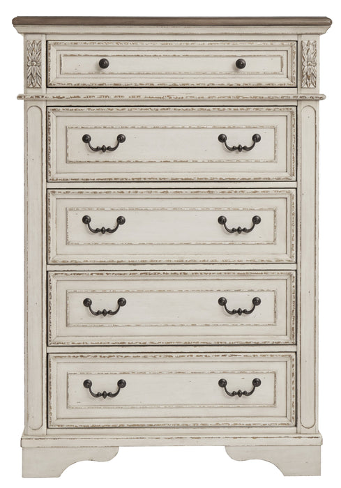 Realyn Chipped White Storage Panel Bedroom Set - Gate Furniture
