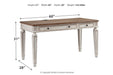 Realyn White/Brown 60" Home Office Desk - H743-34 - Gate Furniture