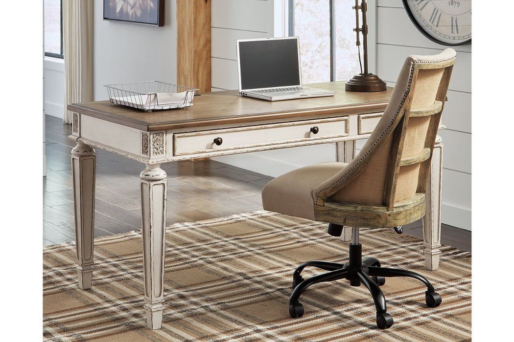 Realyn White/Brown 60" Home Office Desk - H743-34 - Gate Furniture