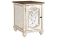 Realyn White/Brown Chairside End Table - T743-7 - Gate Furniture