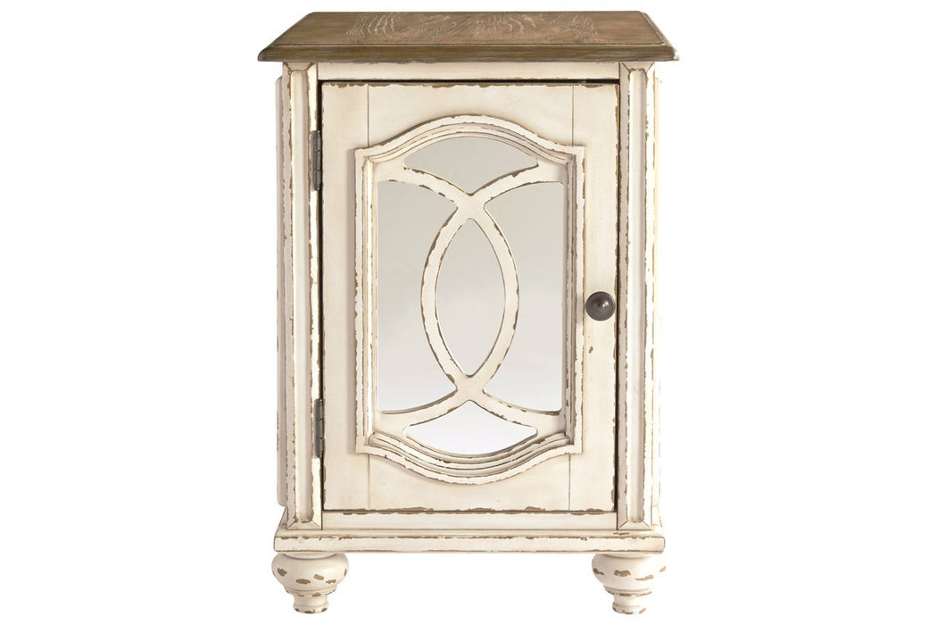 Realyn White/Brown Chairside End Table - T743-7 - Gate Furniture