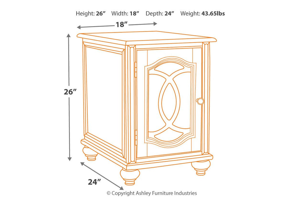Realyn White/Brown Chairside End Table - T743-7 - Gate Furniture