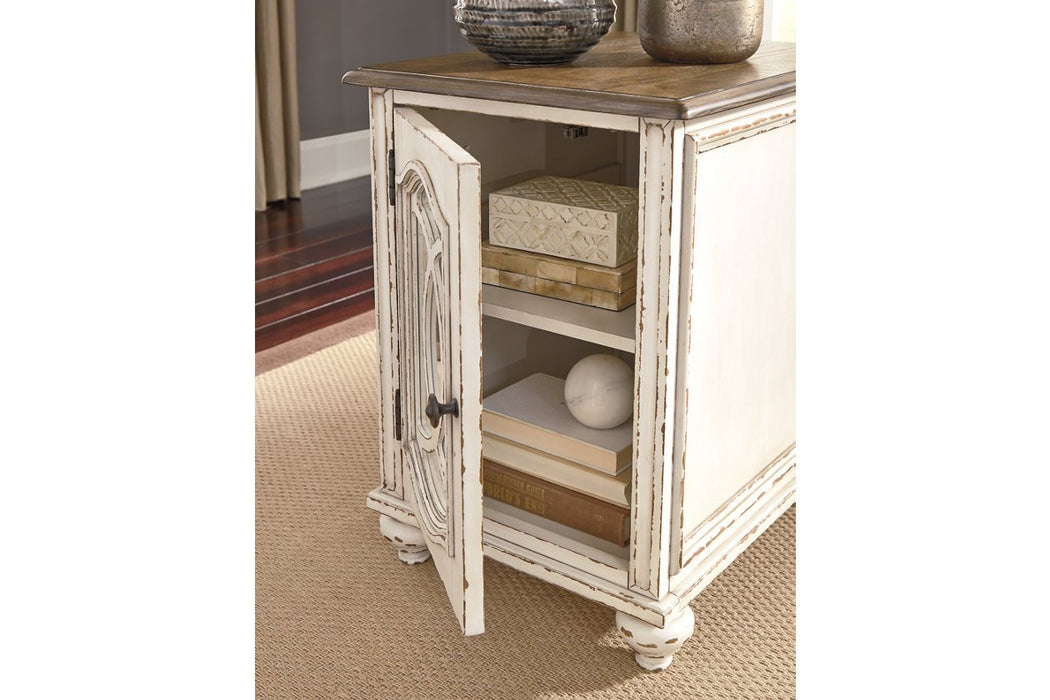 Realyn White/Brown Chairside End Table - T743-7 - Gate Furniture