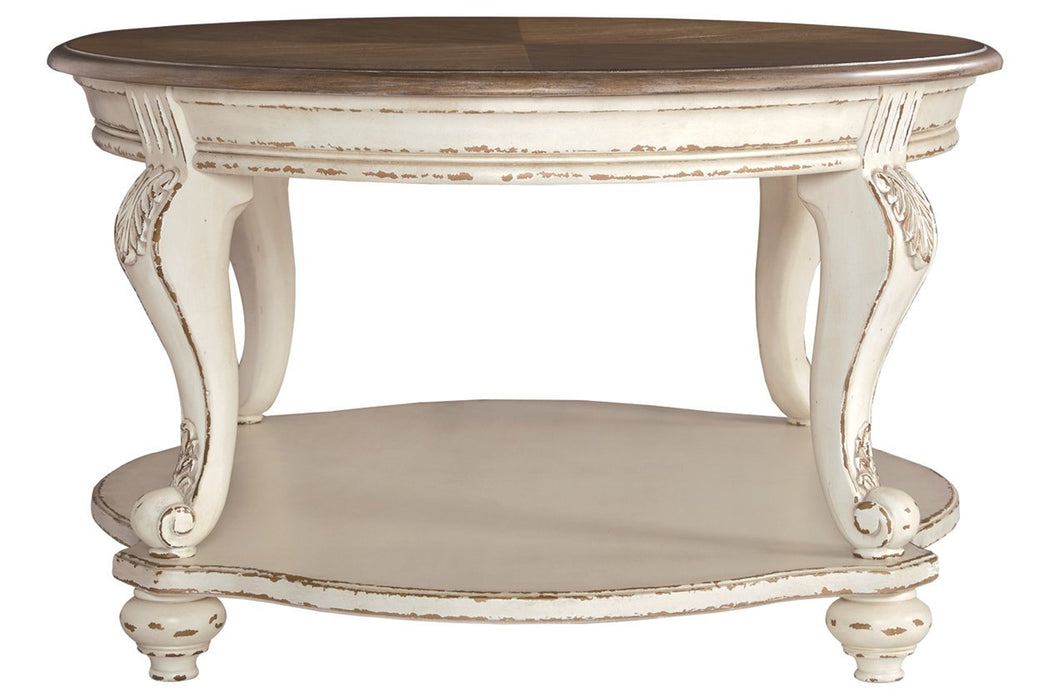 Realyn White/Brown Coffee Table - T743-0 - Gate Furniture
