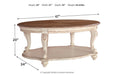 Realyn White/Brown Coffee Table - T743-0 - Gate Furniture