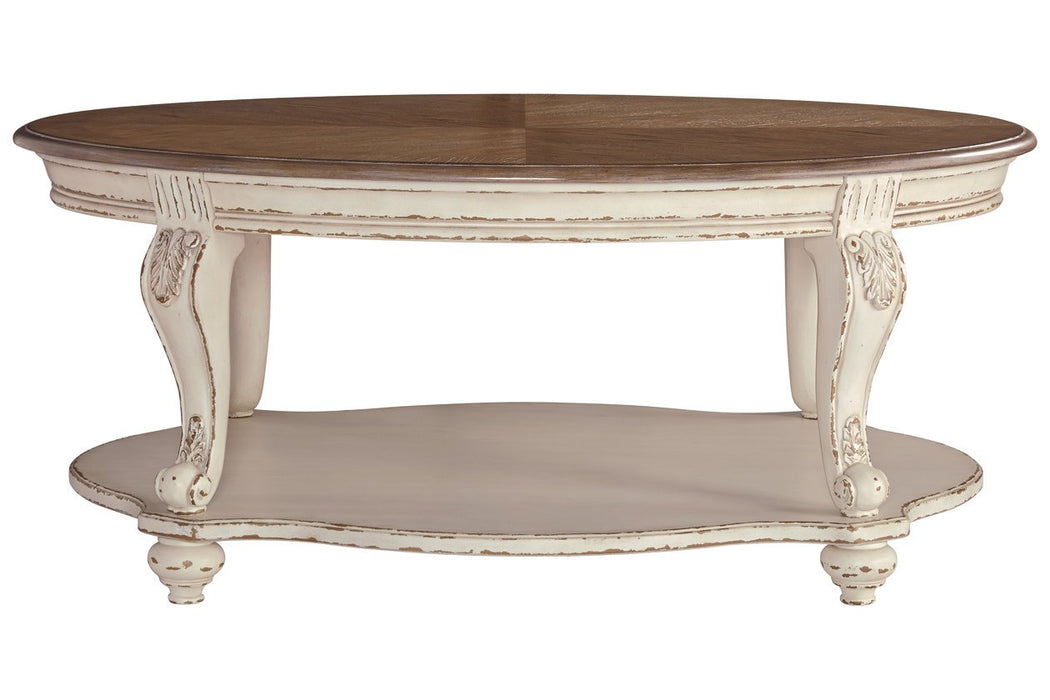Realyn White/Brown Coffee Table - T743-0 - Gate Furniture